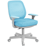 Vinsetto Sedia da Ufficio Ergonomica e Reclinabile ad Altezza Regolabile con 5 Rotelle, 55x48x82.5-94.5 cm, Azzurra