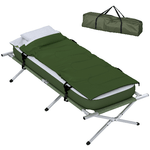 Outsunny Set Brandina da Campeggio con Materasso Gonfiabile, Cuscino,  Sacco Letto e Borsa di Trasporto, Verde