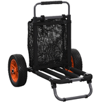 SPORTNOW Carrello da Spiaggia Pieghevole con Tasca in Rete, Manico Telescopico e Cavalletto, 82x67x81 cm