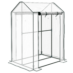 Outsunny Serra da Giardino con Copertura in PE, 2 Zone Separate e Porte Avvolgibili, 100x80x150cm