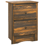 HOMCOM Comodino con 2 Cassetti dallo stile Rustico in Legno, 40x30x56 cm, Marrone
