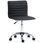 HOMCOM Sedia da Ufficio Ergonomica in Pelle PU con Altezza Regolabile, Seduta Girevole e Ruote, Nero
