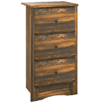HOMCOM Comodino con 3 Cassetti dallo stile Rustico in Legno, 40x30x74 cm, Marrone