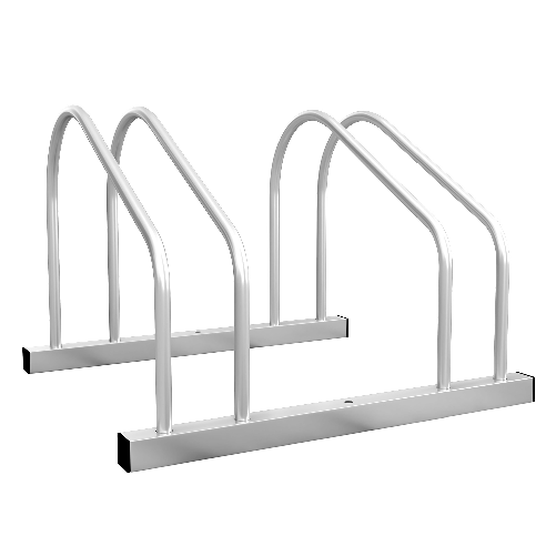 SPORTNOW Rastrelliera per 2 Biciclette in Acciaio con Posizione Regolabile, 50x34x27.5 cm, Argento