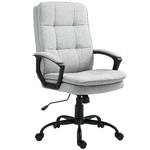 HOMCOM Sedia da Ufficio Ergonomica con Schienale Alto, Altezza Regolabile e Dondolo, Grigio