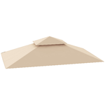 Outsunny Copertura per Gazebo da Giardino per Barbecue 1.52x2.44 m a 2 Livelli in Poliestere 160gsm Beige