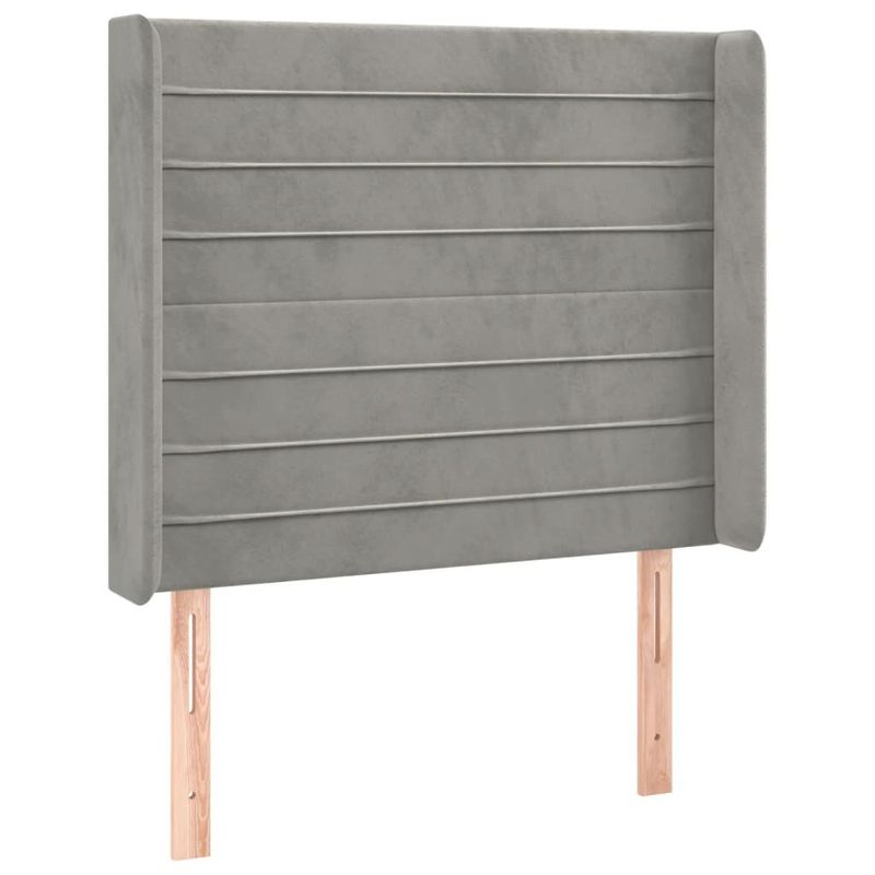 Testiera-ad-Orecchio-Grigio-Chiaro-103x16x118-128-cm-in-Velluto