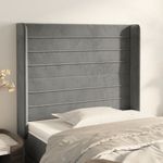 Testiera-ad-Orecchio-Grigio-Chiaro-103x16x118-128-cm-in-Velluto
