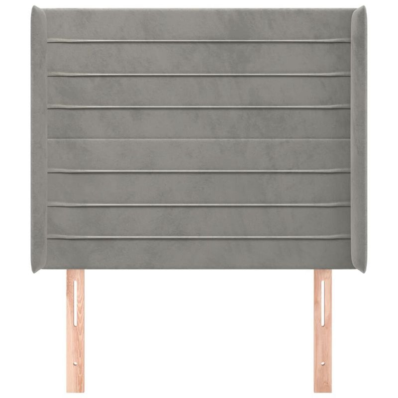 Testiera-ad-Orecchio-Grigio-Chiaro-103x16x118-128-cm-in-Velluto