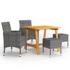 Set-Mobili-da-Pranzo-per-Giardino-5-pz-Grigio