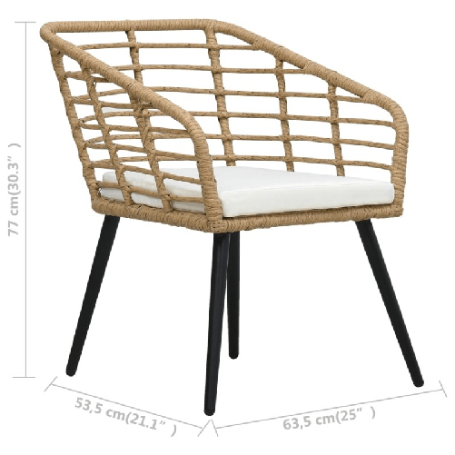 vidaXL-Sedie-da-Giardino-2-pz-con-Cuscini-in-Polyrattan-Rovere