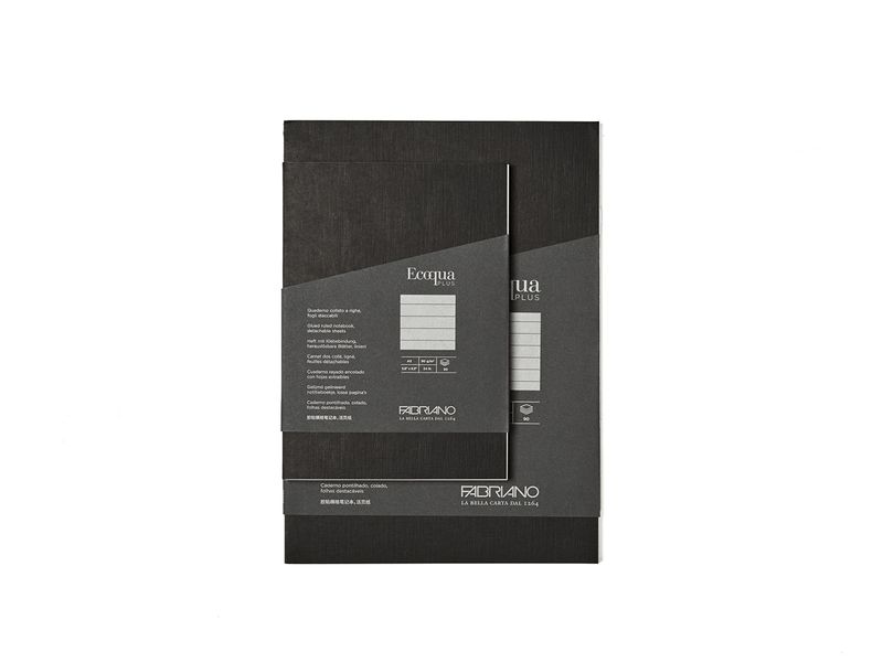 FABRIANO-Taccuino-c-elastico-EcoQua-Plus-cucito-f.to-A5-80-fogli-5mm-artracite-Fabriano