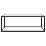 vidaXL-Tavolino-da-Salotto-Nero-con-Vetro-Marmo-Bianco-100x50x35-cm-