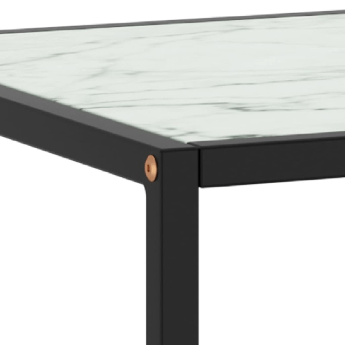 vidaXL-Tavolino-da-Salotto-Nero-con-Vetro-Marmo-Bianco-100x50x35-cm-