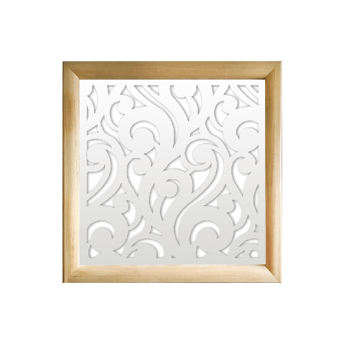 CURL - Moduli Decorativi in Legno e PVC bianco / 98x98 cm