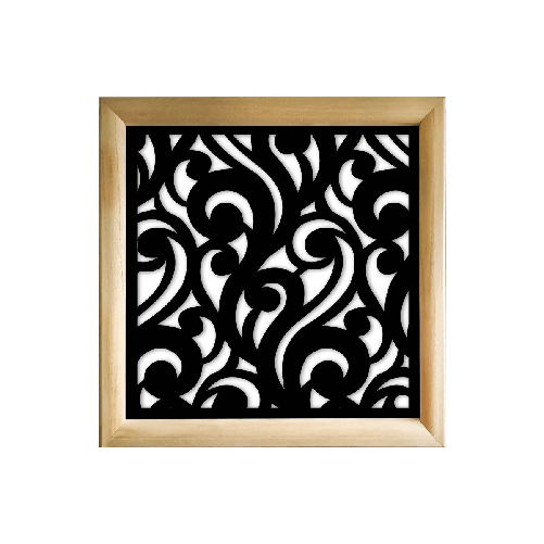 CURL - Moduli Decorativi in Legno e PVC nero / 98x98 cm