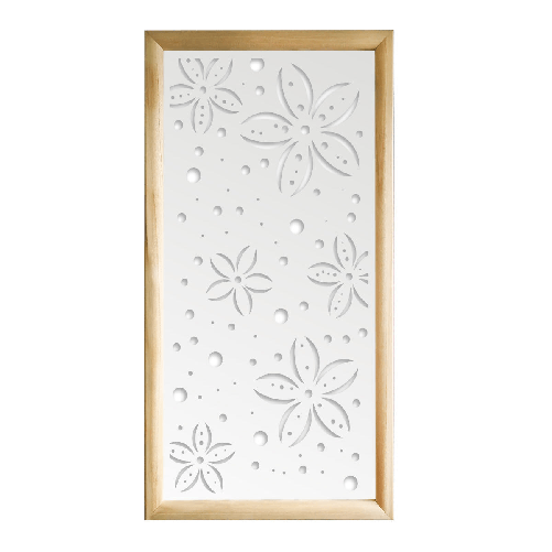 FLOWERS - Moduli Decorativi in Legno e PVC bianco / 73x148 cm