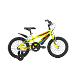 Bicicletta da Bambino Gialla 16 Pollici con Rotelle Bici Mountain Bike