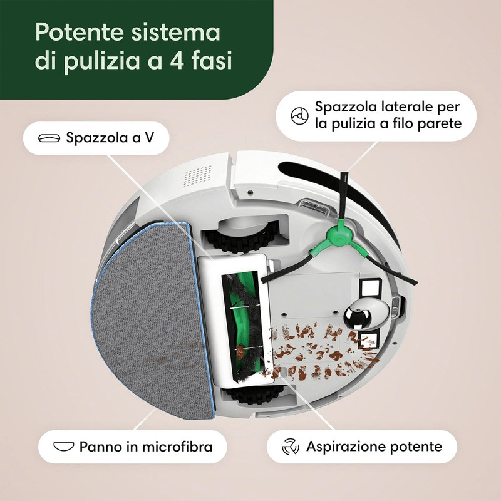 iRobot-Roomba-Combo-Essential-Robot-Aspirapolvere-Lavapavimenti-Potente-Aspirazione-e-Pulizia-Sistema-di-Pulizia-a-4-fasi-Tre-Livelli-di-Aspirazione-Controllabile-Tramite-App-Bianco