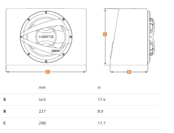 Hertz-DBX-25.3---Subwoofer-box-per-auto-250mm-600W-Peak
Power