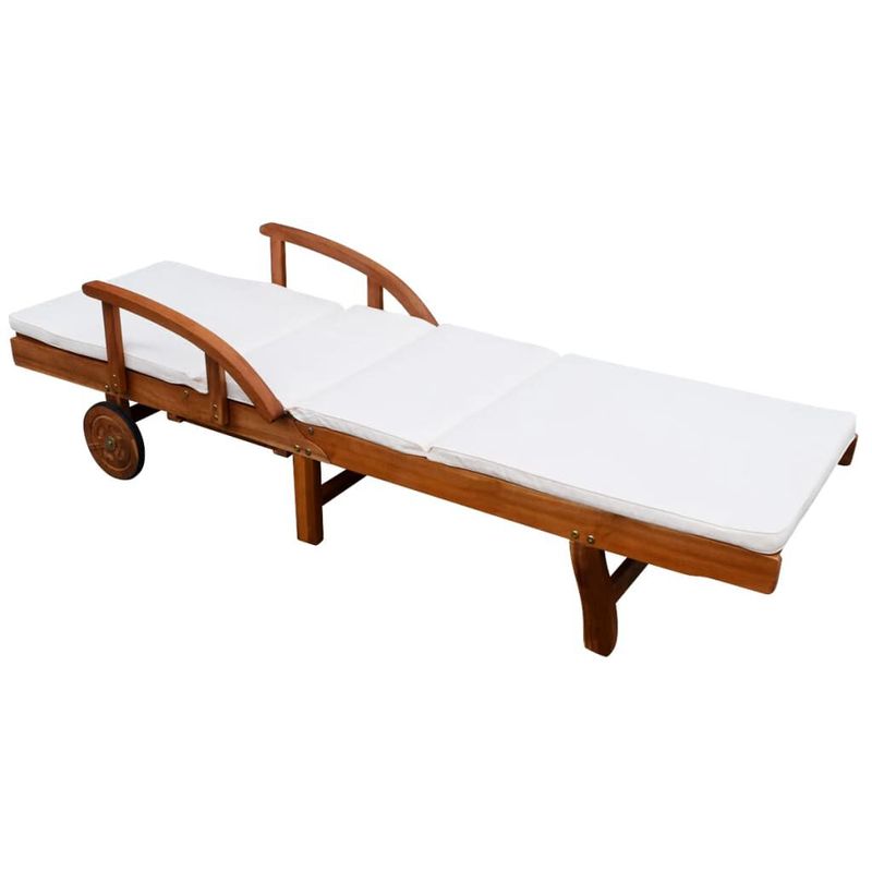 vidaXL-Sedia-a-Sdraio-con-Cuscino-in-Legno-Massello-di-Acacia
