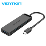 Vention USB C Hub 4 porte - Alta velocità 5 Gbps - Compatibile OTG - Ampia compatibilità - Nero