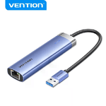Hub USB 3.0 Vention 5 in 1 - Trasferimento 5 Gbps - Porta Gigabit Ethernet - Ampia compatibilità - Controllo termico efficiente - Blu