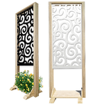 GHIRIGORI - Separè  - Paravento modulabile - 70x190cm - in Legno e PVC bianco