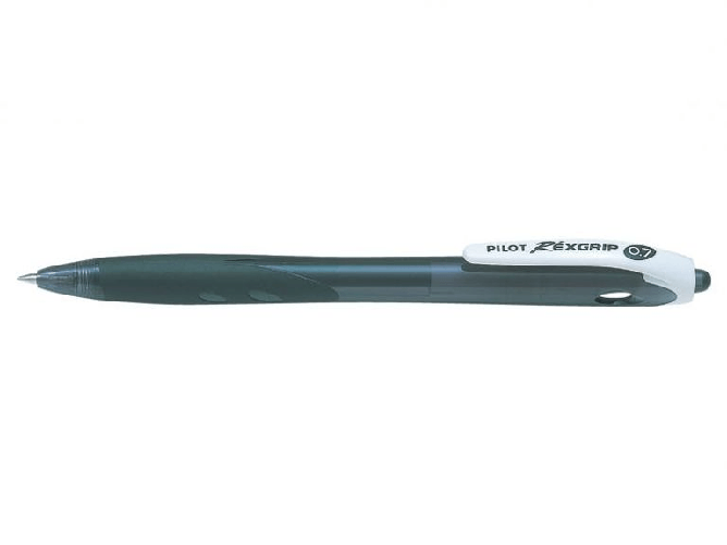 Pilot-rexgrip-nero-penna-a-sfera-retrattile-a-clip-fine-10-pz