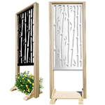 BAMBU - Separè - Paravento modulabile - 70x190cm - in Legno e PVC Bianco