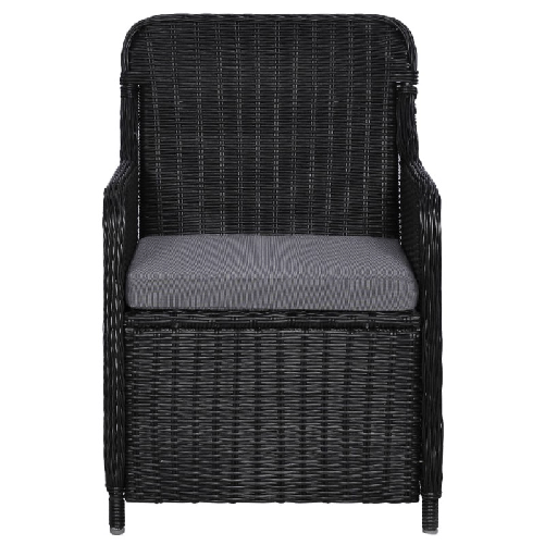 vidaXL-Sedie-da-Esterno-con-Cuscini-2-pz-Polyrattan-Nero--