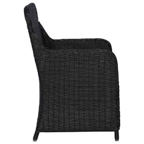 vidaXL-Sedie-da-Esterno-con-Cuscini-2-pz-Polyrattan-Nero--