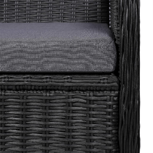vidaXL-Sedie-da-Esterno-con-Cuscini-2-pz-Polyrattan-Nero--