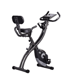 HOMCOM Cyclette Pieghevole Magnetica con 8 Livelli di Resistenza, Monitor LCD e Altezza Regolabile, 100x54x109cm, Grigio e Nero