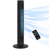 HOMCOM Ventilatore a Torre 45W a 4 Modalità e 3 Velocità con Timer da 12h, in ABS, Ø31.5x93 cm, Nero