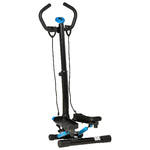 HOMCOM Stepper con Monitor LCD, Manubrio Regolabile ed Elastici, 55x53x118-128cm, Nero e Blu
