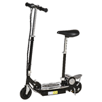 HOMCOM Monopattino Elettrico Pieghevole con Sella, 2 Ruote e Manubrio Regolabile, Bambini 7-12 Anni, 81.5x38x94cm, Nero