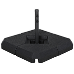 Outsunny Base per Ombrelloni con Palo Centrale, 4 Mattonelle in Plastica Nera da Riempire con Acqua o Sabbia 80x80x56cm