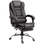 HOMCOM Poltrona da Ufficio Reclinabile in stile Presidenziale con Poggiapiedi, 64.5x69x109-117 cm, color Caffè