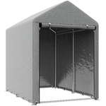 Outsunny Capanno Attrezzi Tenda Garage con Copertura Anti UV e Telaio in Metallo, 120x179x165cm, Grigio Chiaro