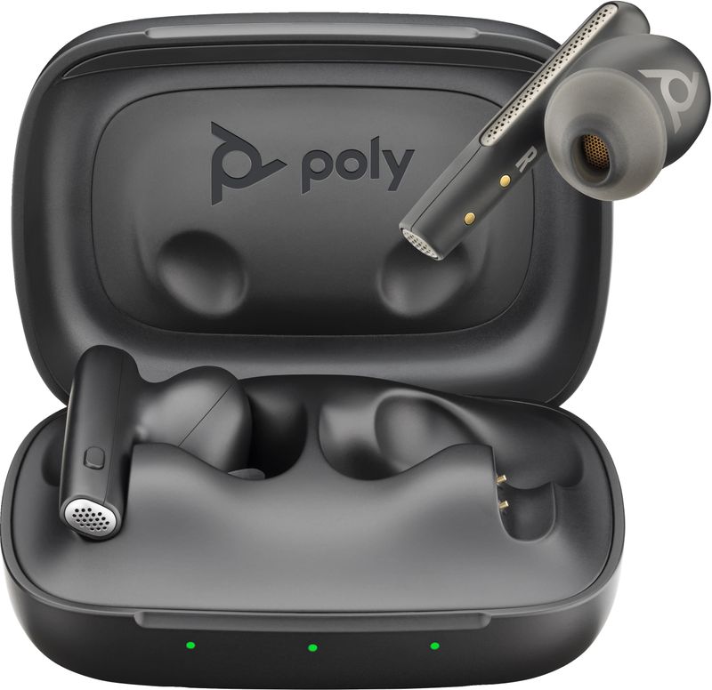 POLY-Auricolari-Voyager-Free-60-colore-Carbon-Black---Custodia-di-ricarica-base