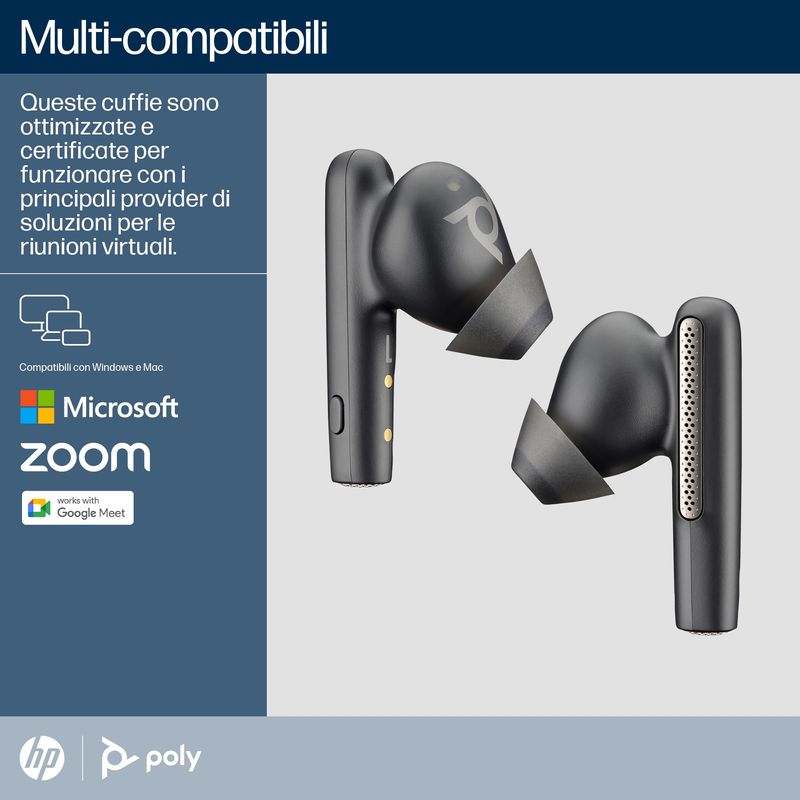 POLY-Auricolari-Voyager-Free-60-colore-Carbon-Black---Custodia-di-ricarica-base