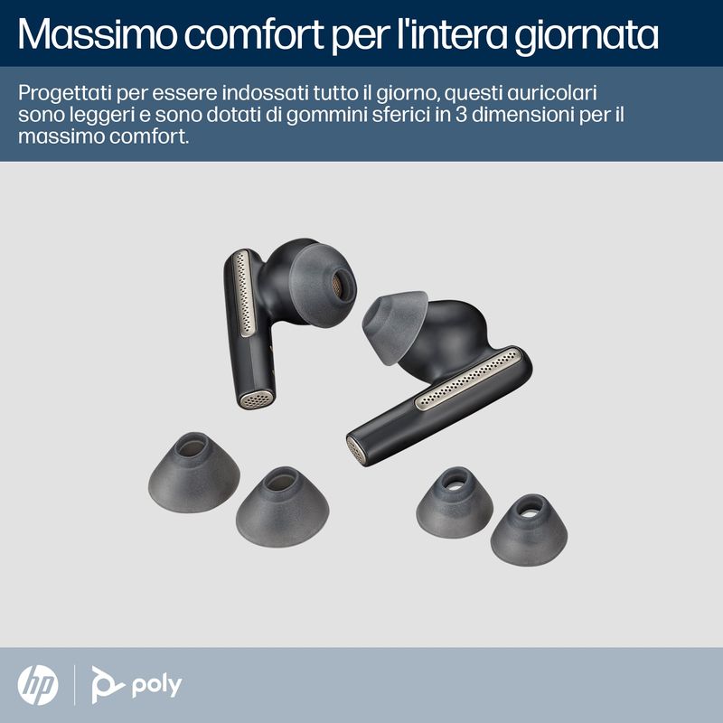 POLY-Auricolari-Voyager-Free-60-colore-Carbon-Black---Custodia-di-ricarica-base