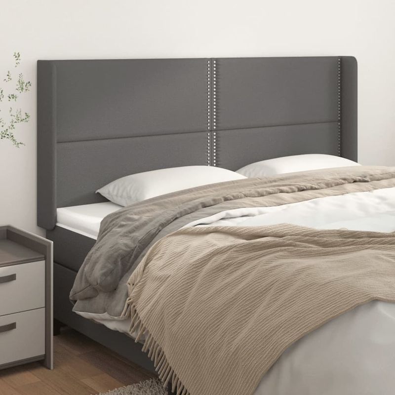 Testiera-ad-Orecchio-Grigio-183x16x118-128-cm-in-Similpelle