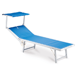 Garden Friend Lettino con copertura Ibiza - 36 x 186 x 59 cm - alluminio/texilene - blu - Garden Friend