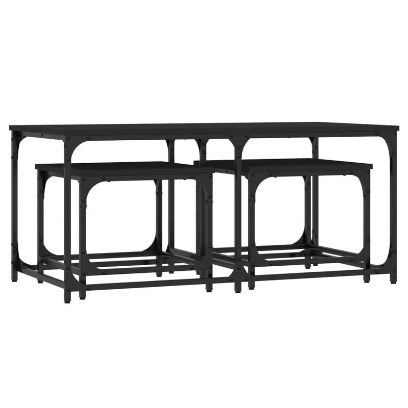vidaXL-Tavolini-Impilabili-3-pz-Neri-in-Legno-Multistrato
