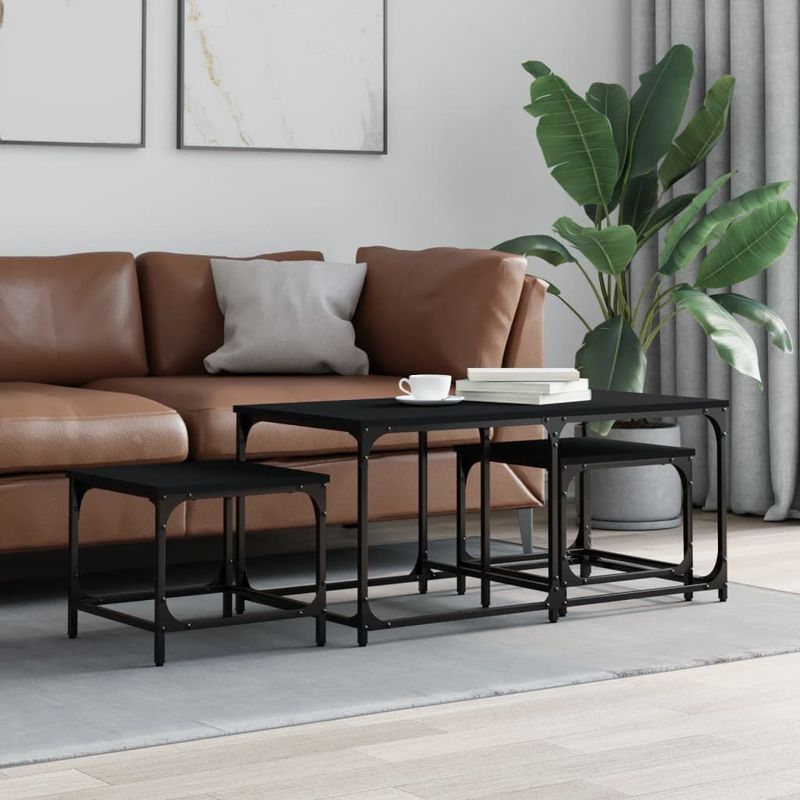 vidaXL-Tavolini-Impilabili-3-pz-Neri-in-Legno-Multistrato