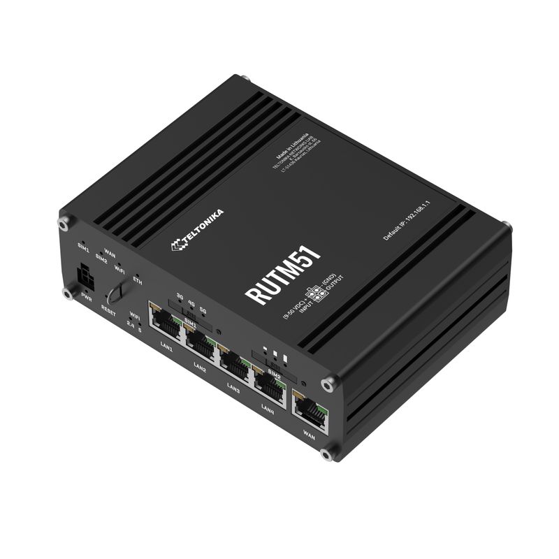 Teltonika--Router-RUTM51-Industrial-5G---Router-router-wireless-Gigabit-Ethernet-Dual-band--2.4-GHz-5-GHz--Nero