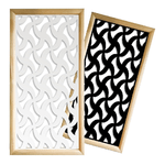 NINJA - Moduli Decorativi in Legno e PVC bianco / 98x98 cm