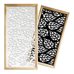 BUTTERLEAF - Moduli Decorativi in Legno e PVC nero / 98x98 cm